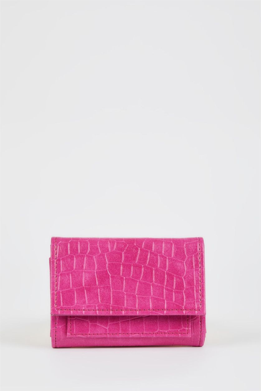 Kadın Fuşya Kadın Suni Deri Croco Cüzdan