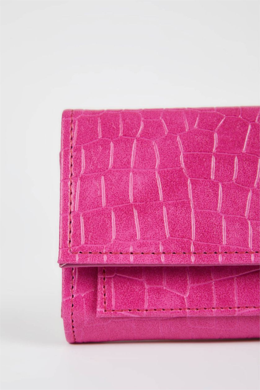 Kadın Fuşya Kadın Suni Deri Croco Cüzdan