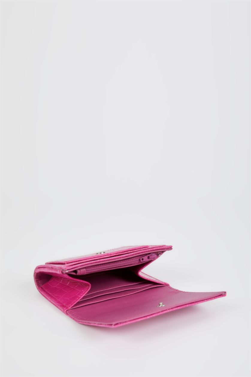 Kadın Fuşya Kadın Suni Deri Croco Cüzdan