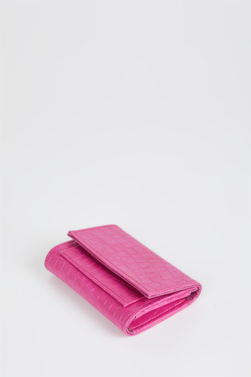 Kadın Fuşya Kadın Suni Deri Croco Cüzdan