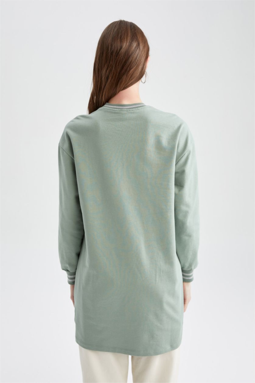 Kadın Mint Oversıze Sweatshirt Kumaşı Sweatshirt Tunik
