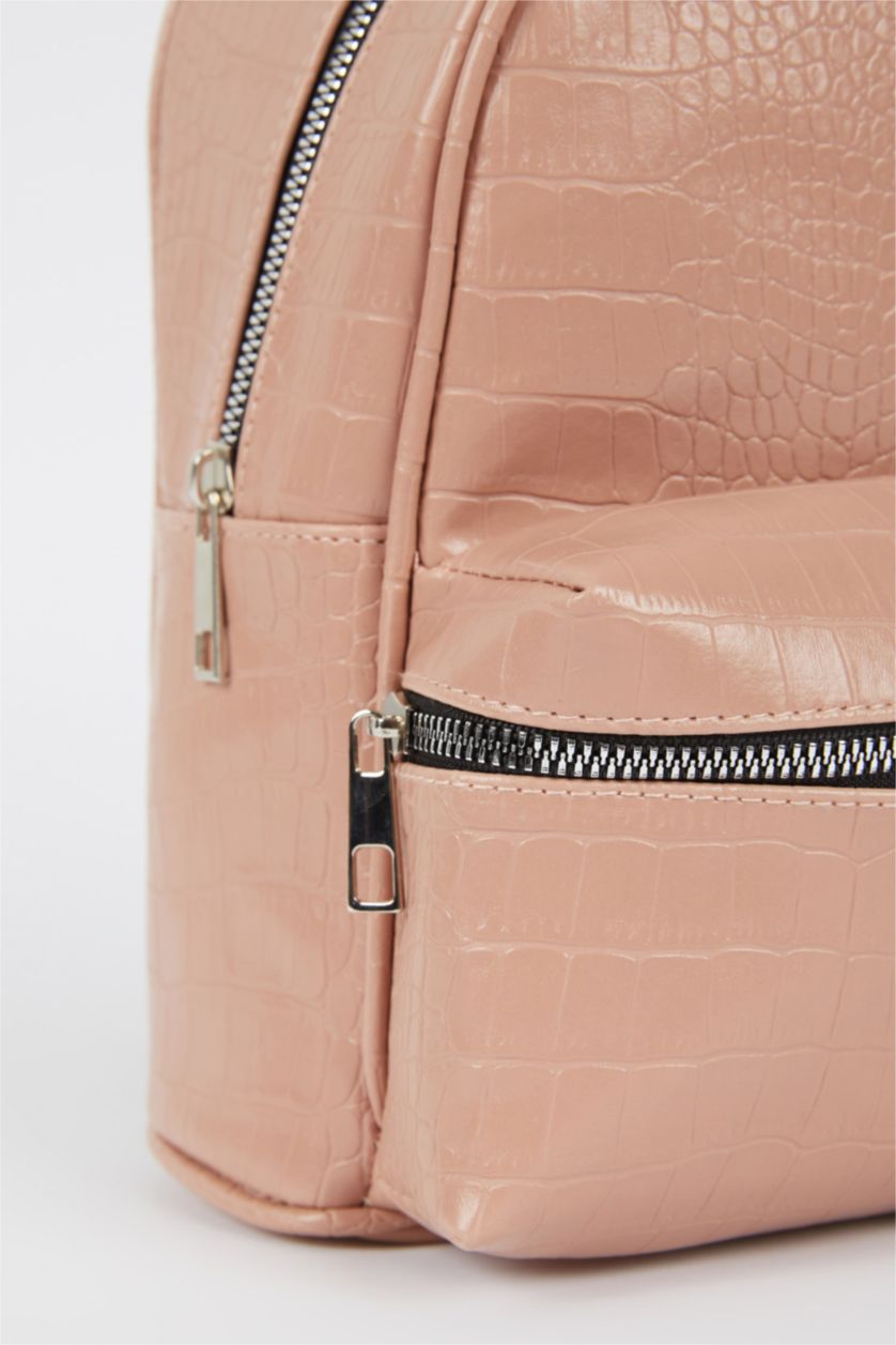 نساء زهري فاتح شنطة ظهر جلد صناعي