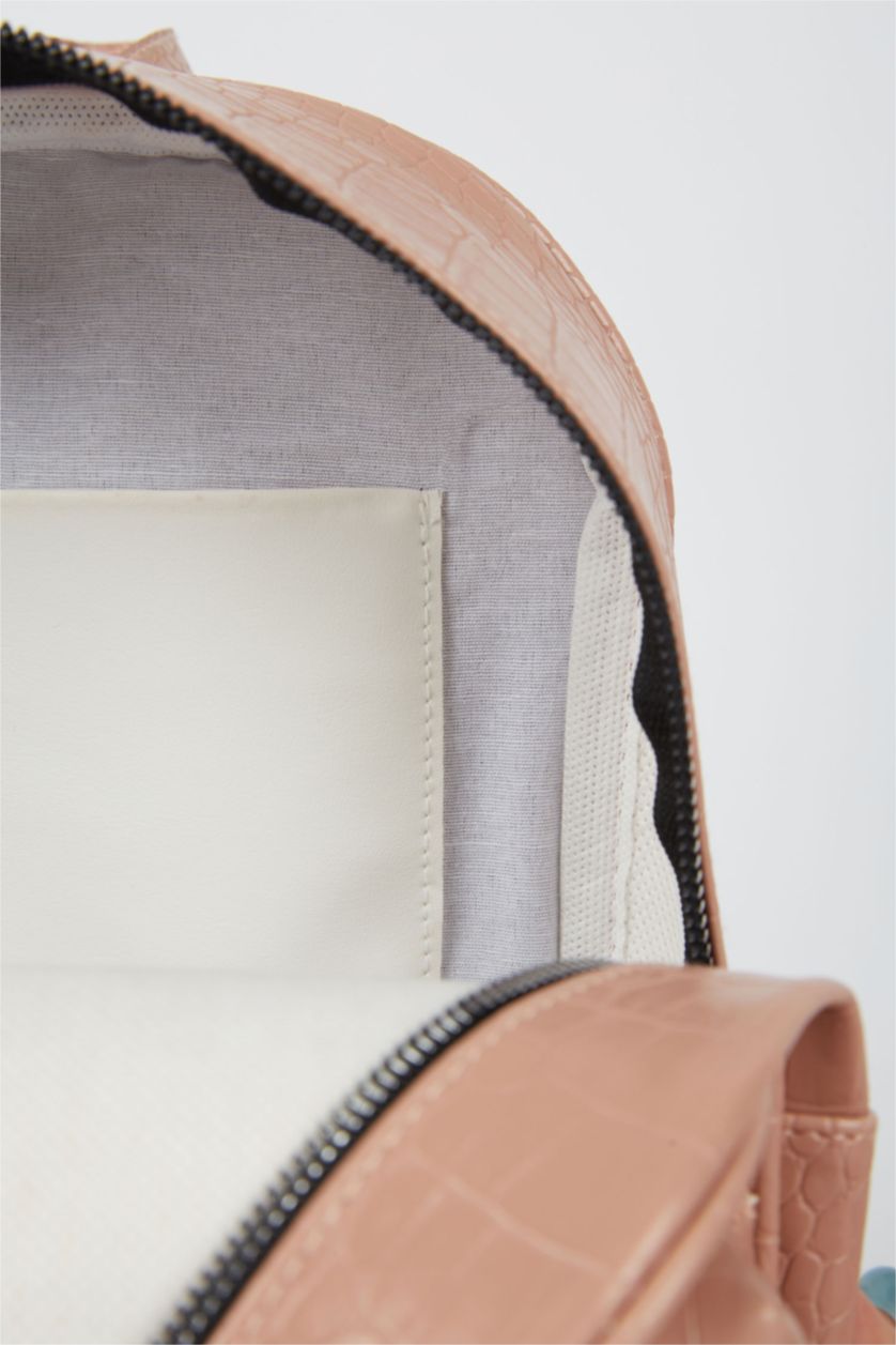 نساء زهري فاتح شنطة ظهر جلد صناعي