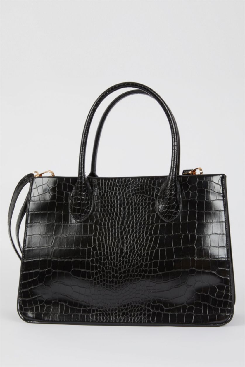 FEMME Noir Grand sac fourre-tout en similicuir pour femme