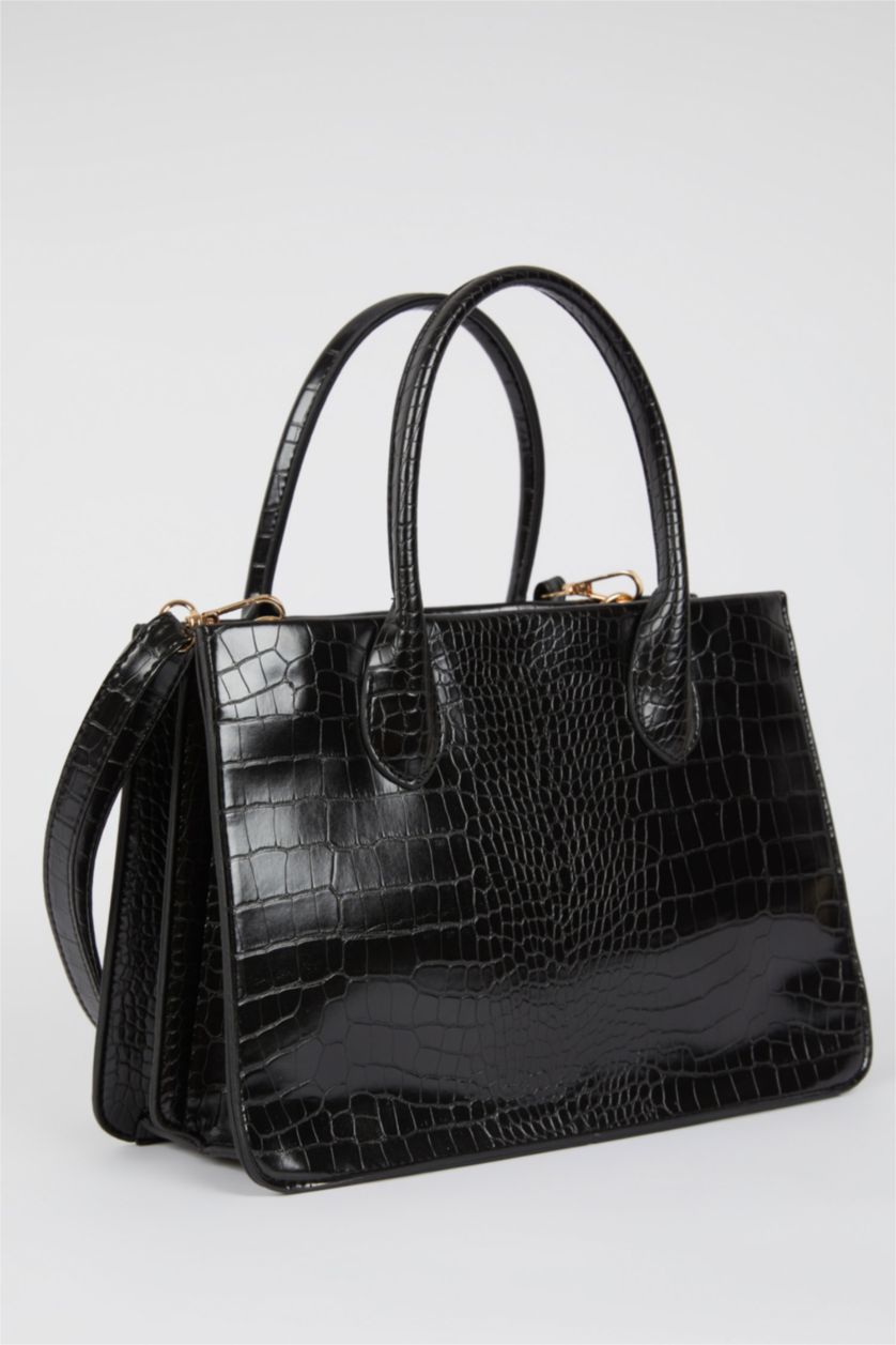 FEMME Noir Grand sac fourre-tout en similicuir pour femme