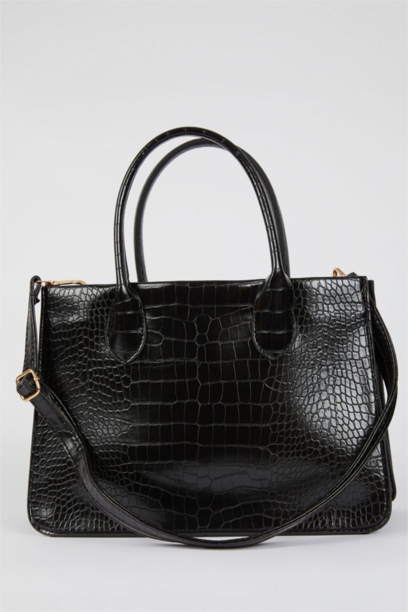 FEMME Noir Grand sac fourre-tout en similicuir pour femme