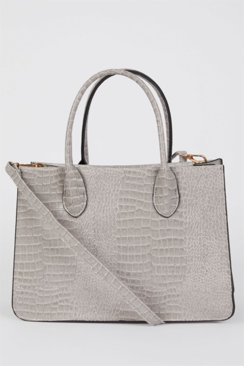 Женщины Светло-серый Faux Leather Shoulder bag