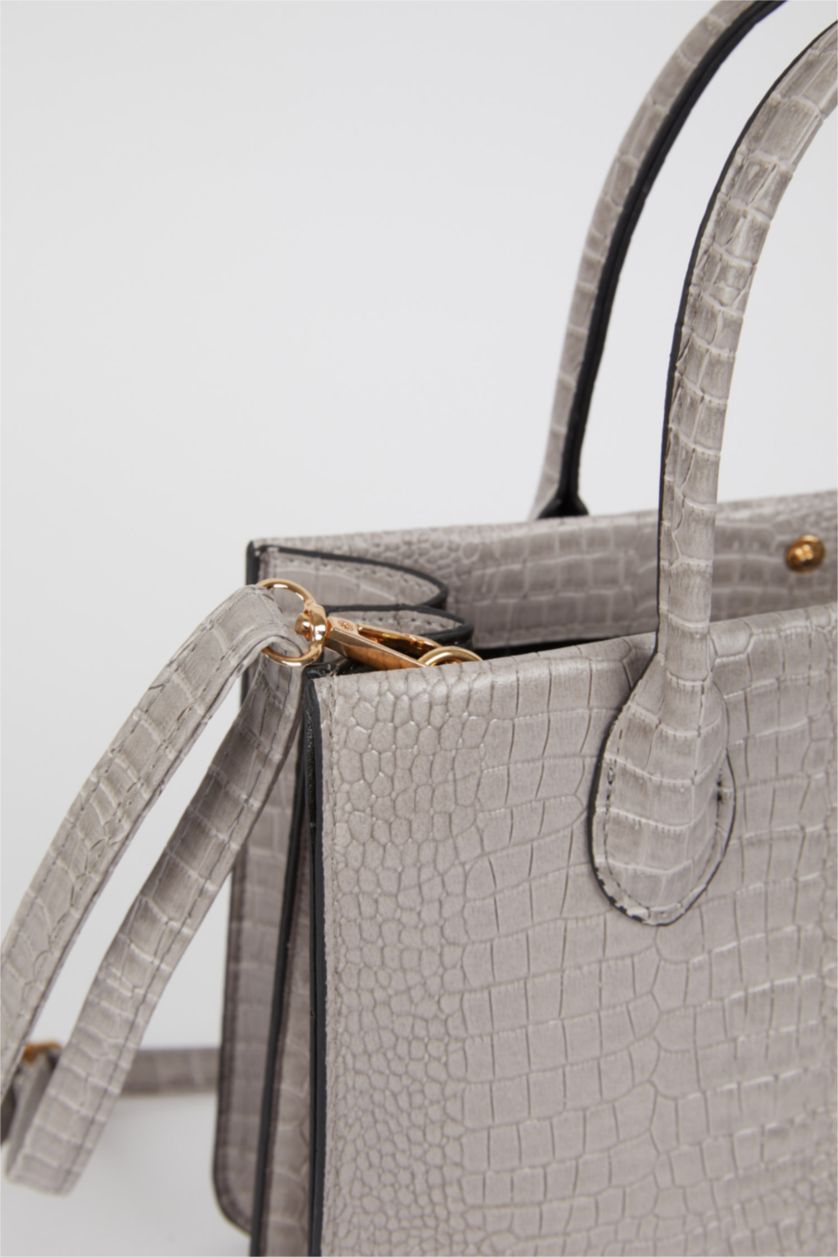 Женщины Светло-серый Faux Leather Shoulder bag