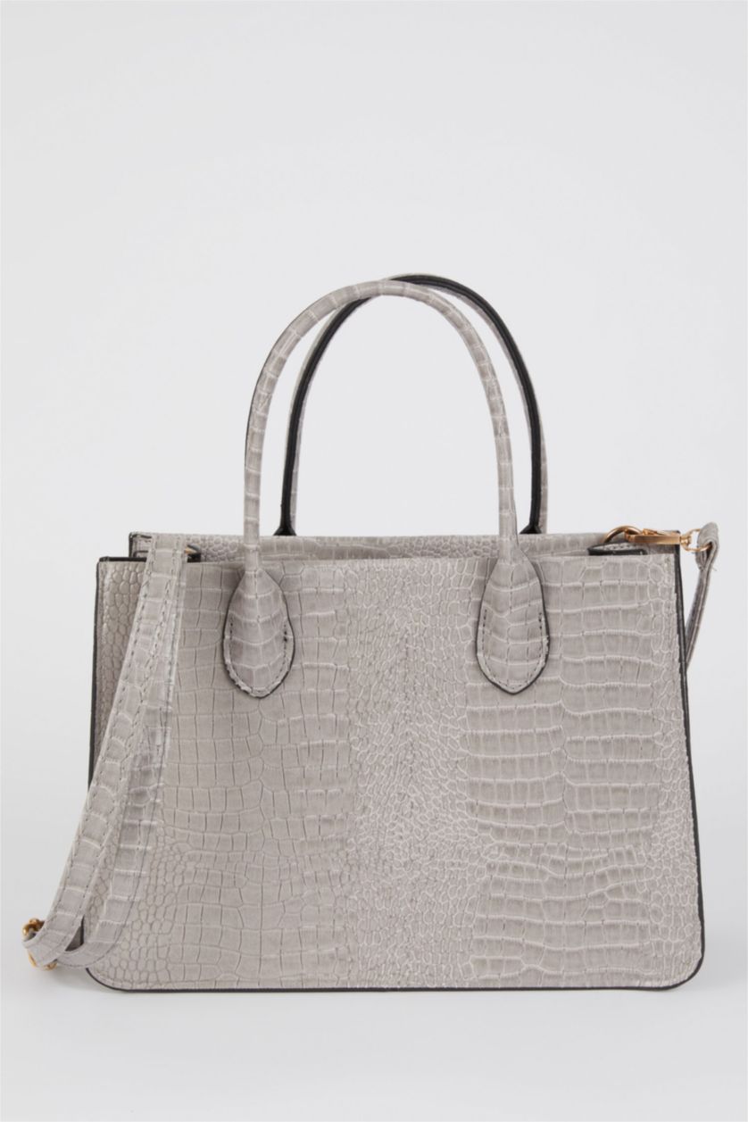 Женщины Светло-серый Faux Leather Shoulder bag