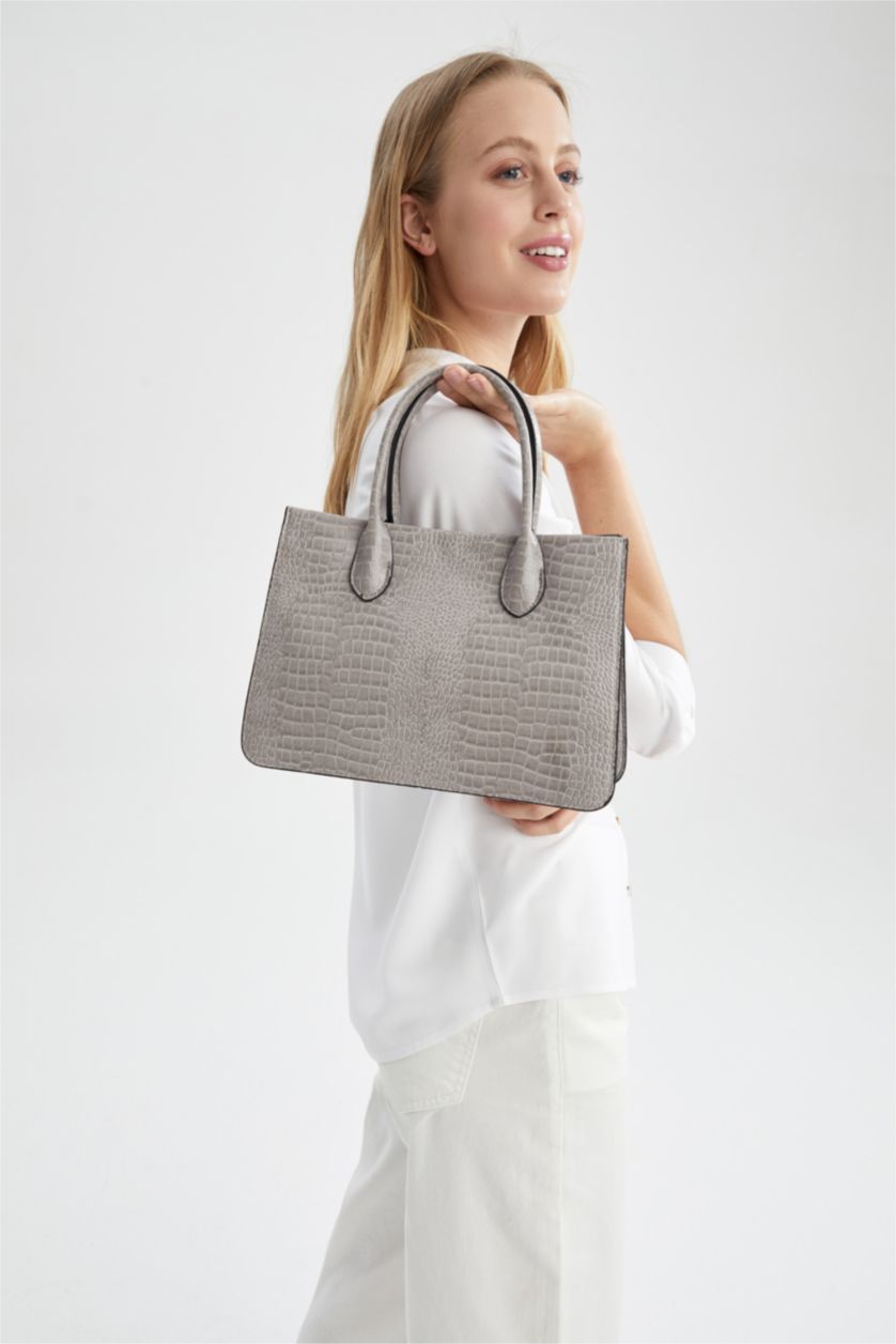 Женщины Светло-серый Faux Leather Shoulder bag