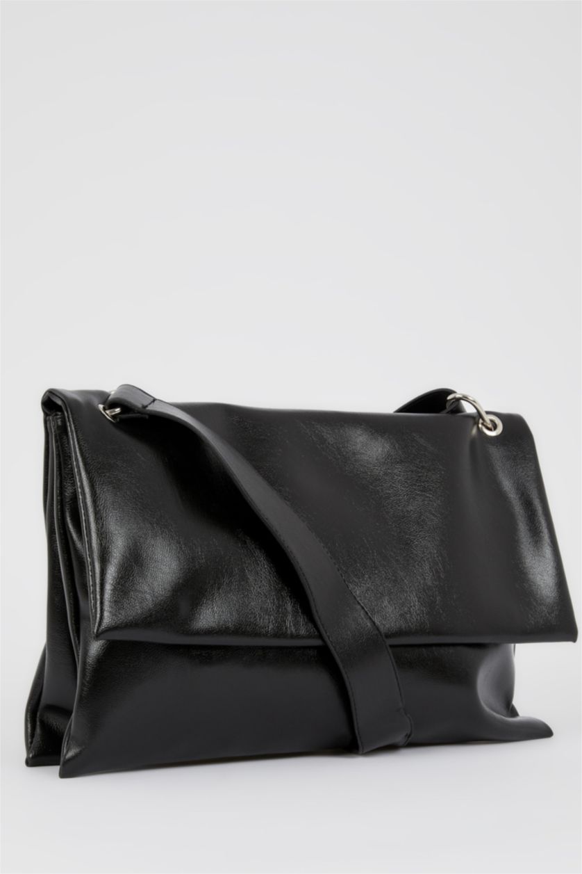 WOMAN Black Women's Large Shoulder Bag