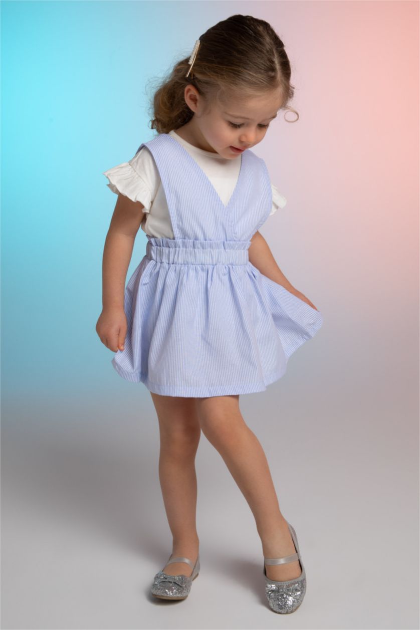 BÉBÉ FILLE Écru Ensemble robe et t-shirt en lin à motifs pour bébé fille