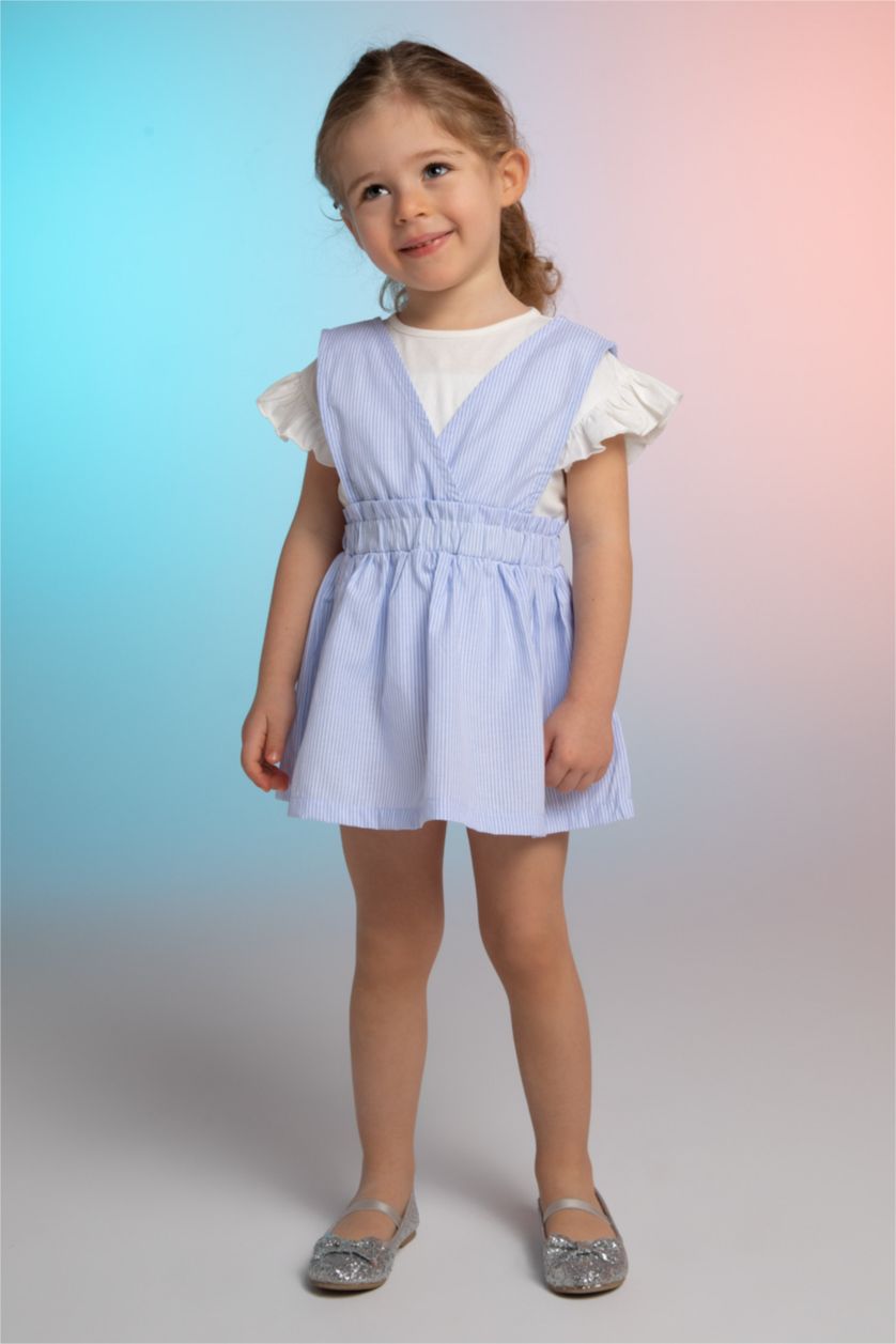 BÉBÉ FILLE Écru Ensemble robe et t-shirt en lin à motifs pour bébé fille