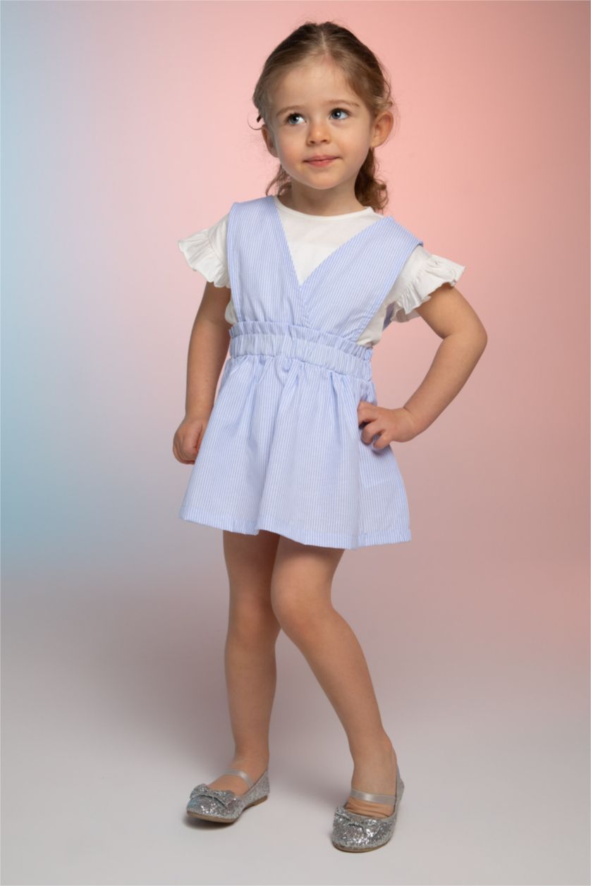 BÉBÉ FILLE Écru Ensemble robe et t-shirt en lin à motifs pour bébé fille