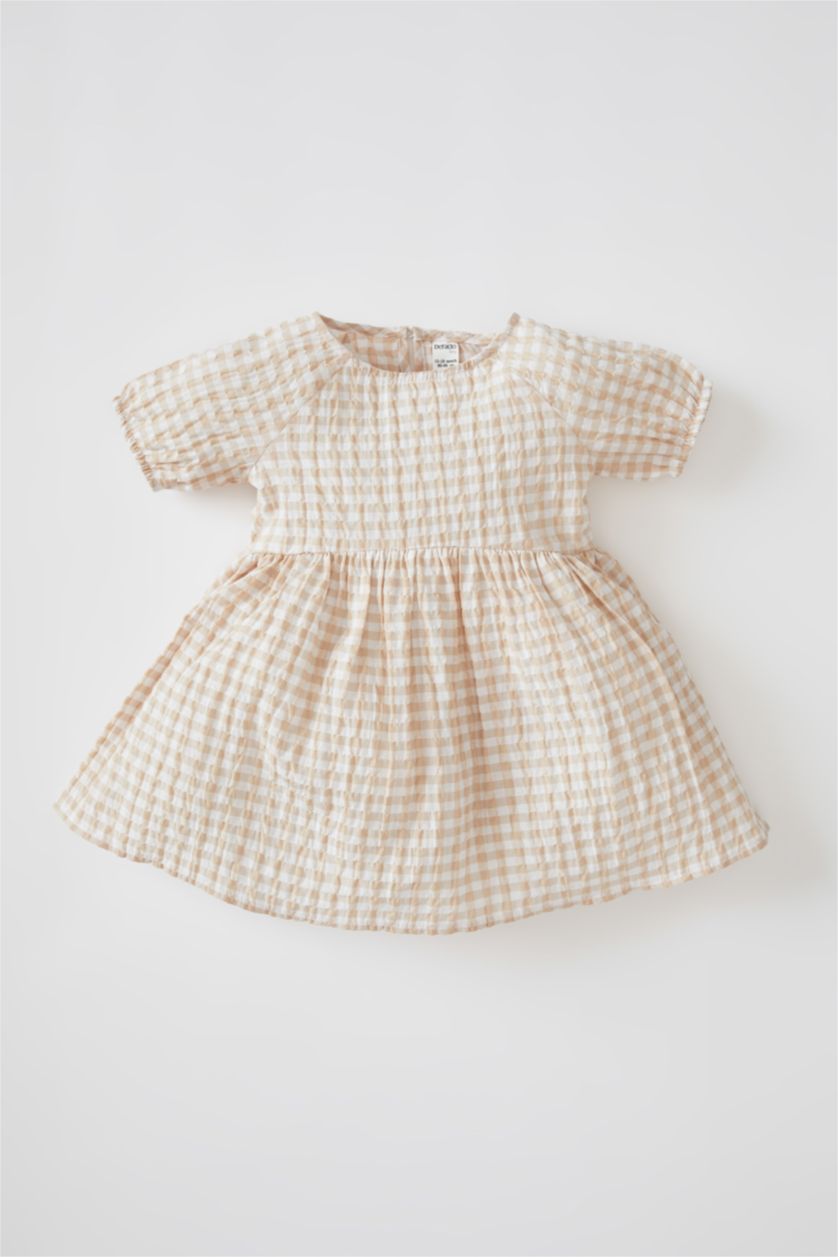 BÉBÉ FILLE Beige Robe sans manches à col rond en vichy pour bébé fille