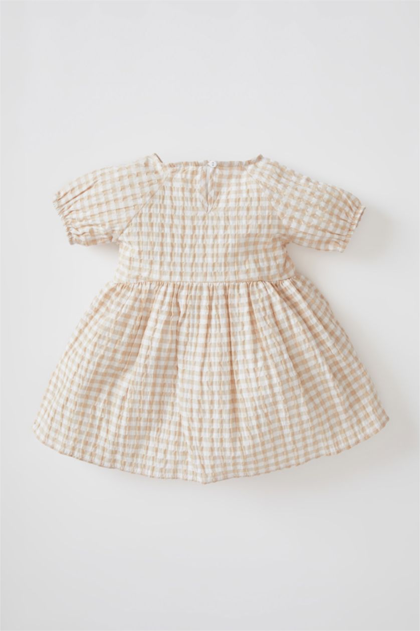 BÉBÉ FILLE Beige Robe sans manches à col rond en vichy pour bébé fille