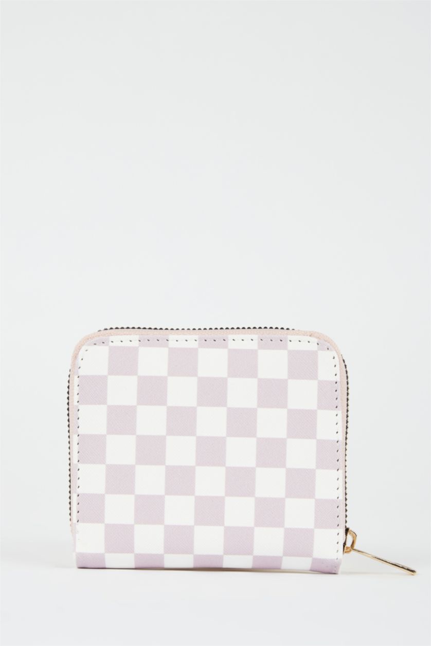 Woman Karma Women's Checkerboard Patterned Faux Leather Wallet