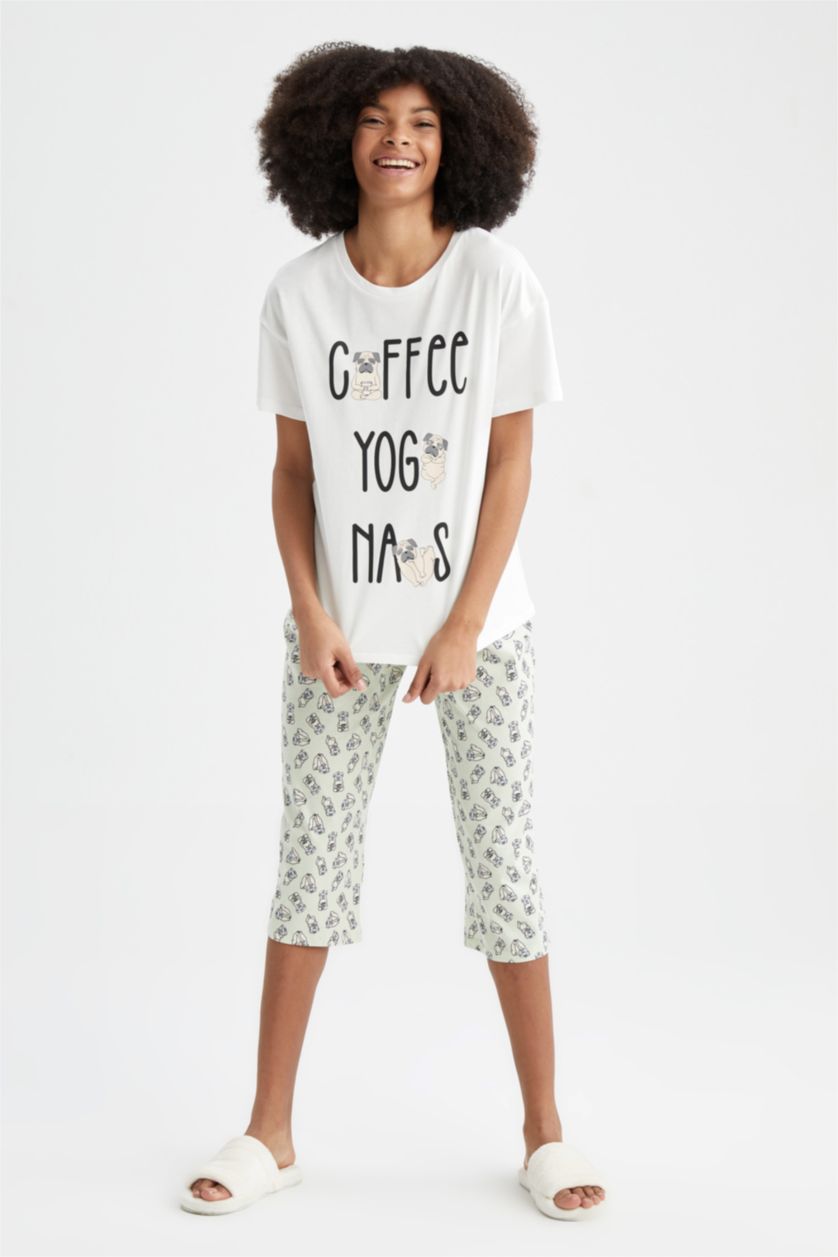 نساء أخضر فاتح Cotton 2 piece Set