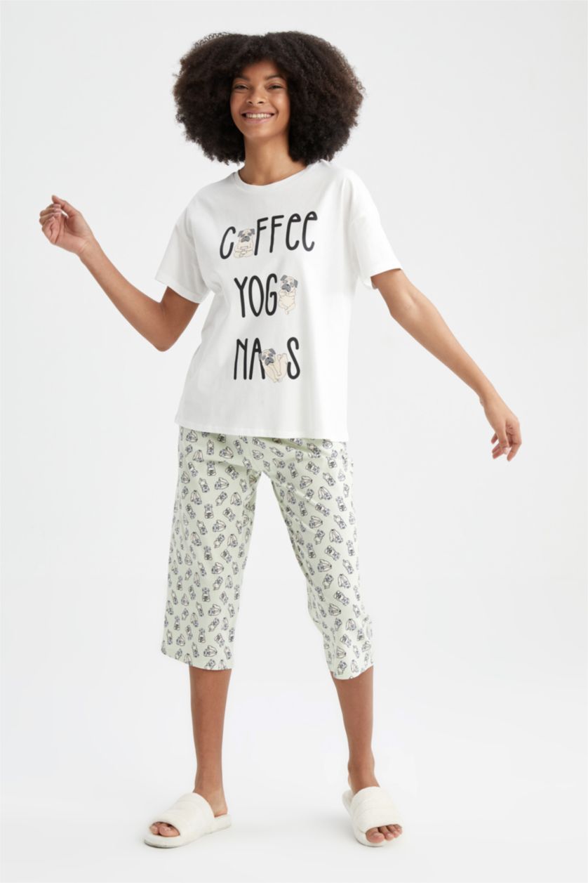 نساء أخضر فاتح Cotton 2 piece Set