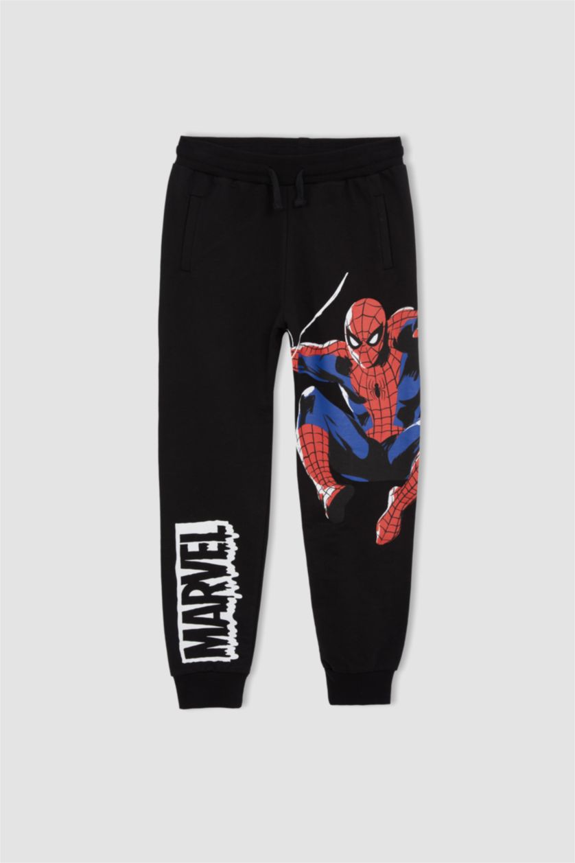 Erkek Çocuk - Genç Erkek Siyah Erkek Çocuk Spiderman Lisanslı Jogger Eşofman Alt