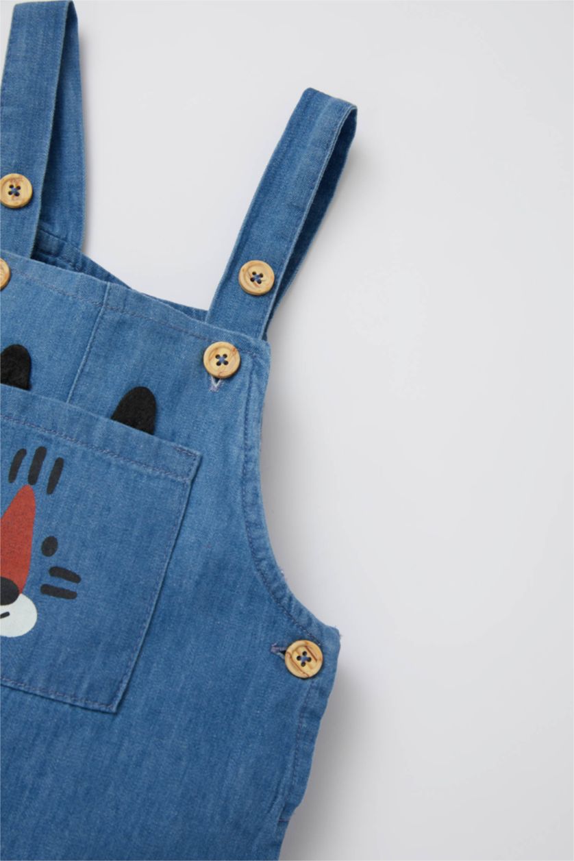 BABY BOY Blue Baby Boy Regular Fit Printed Jean Jumpsuit