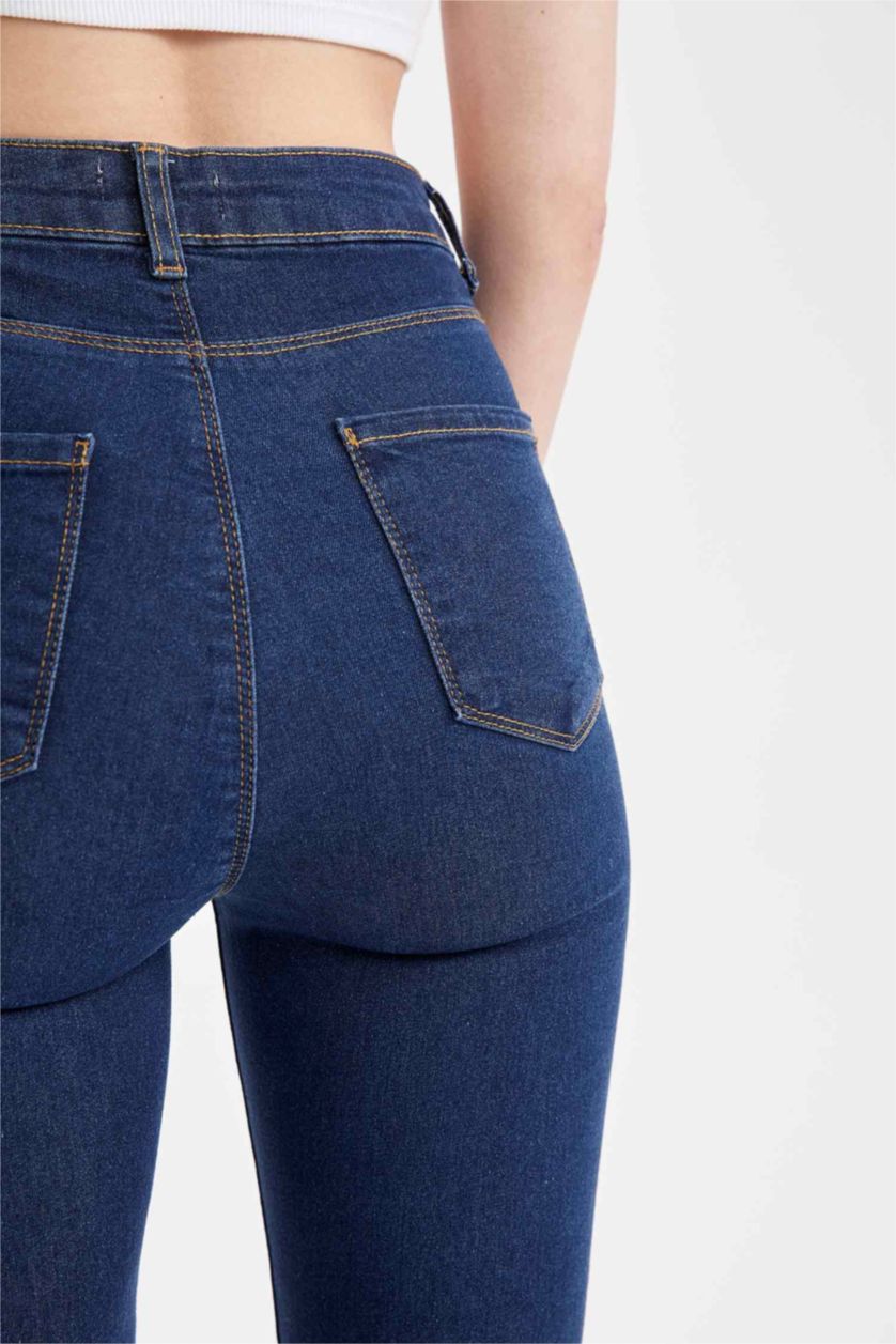 WOMAN Dark Blue Super Skinny Fit High Waisted Jeans