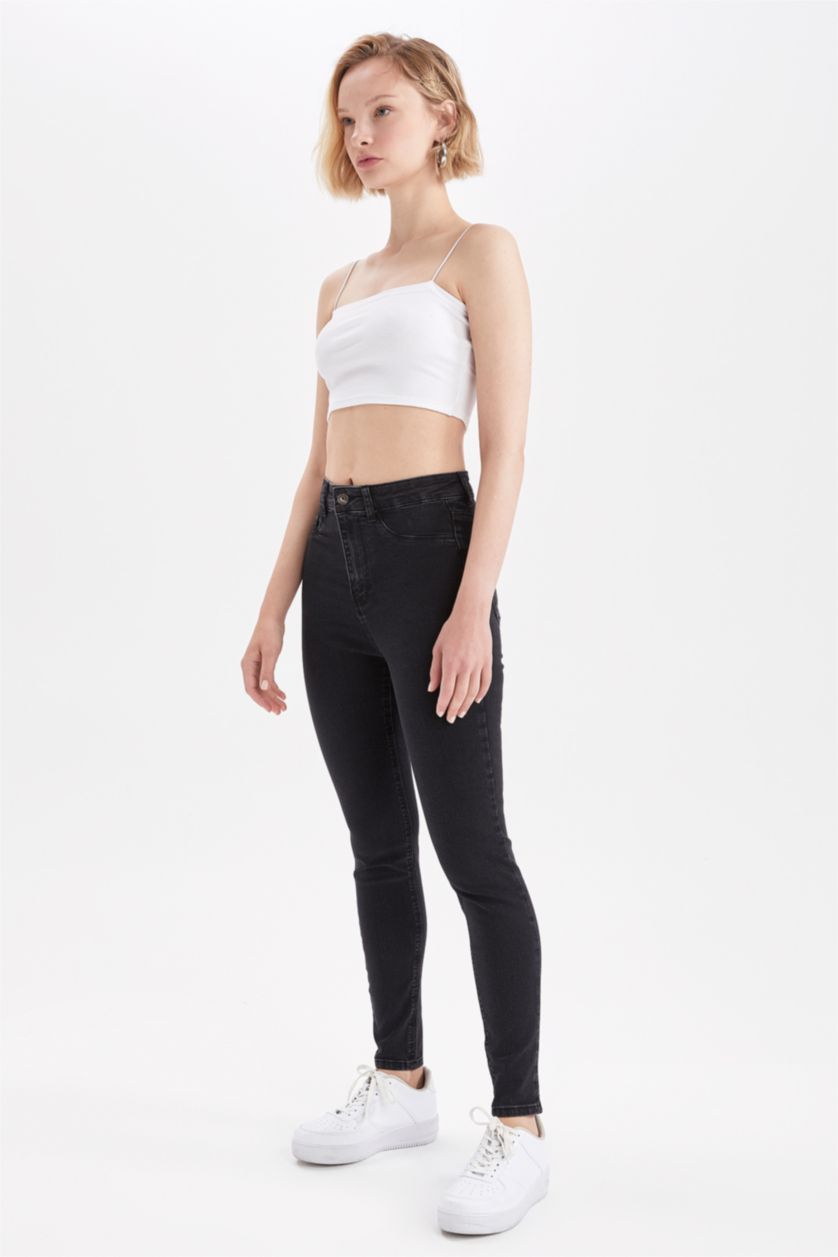 Kadın Antrasit Yüksek Bel Pantolon