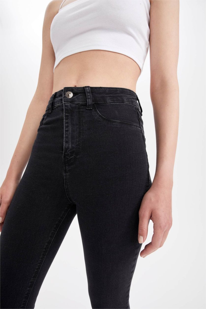 Kadın Antrasit Yüksek Bel Pantolon