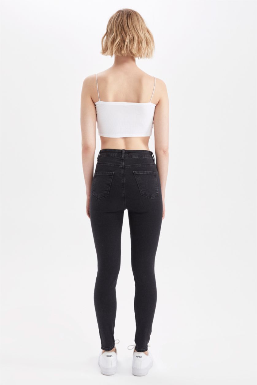 Kadın Antrasit Yüksek Bel Pantolon