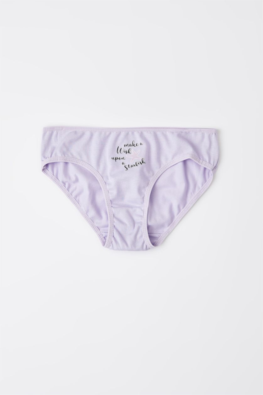 بنات أرجواني سراويل داخلية نسائية من 3 قطع قطني مطبوع