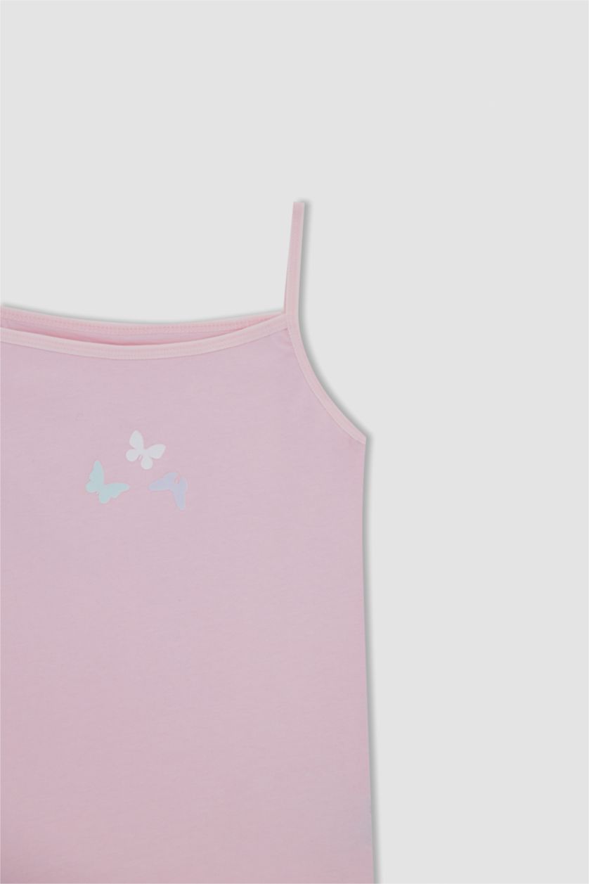 FILLES Rose Lot de 2 débardeurs en coton à motif papillon pour fille