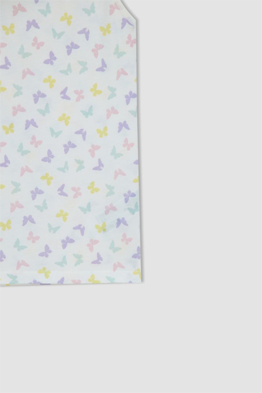 FILLES Rose Lot de 2 débardeurs en coton à motif papillon pour fille