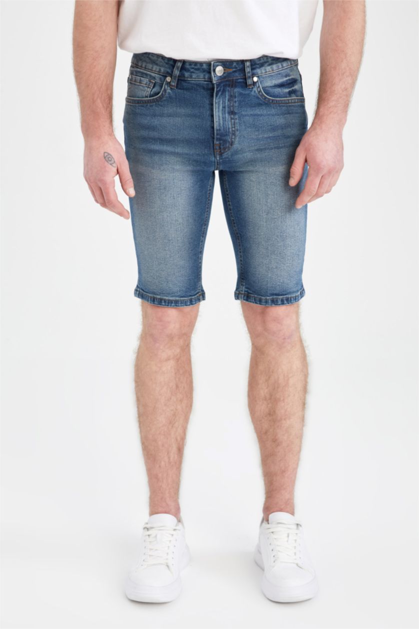 HOMME Bleu Pantacourt Coupe Skinny