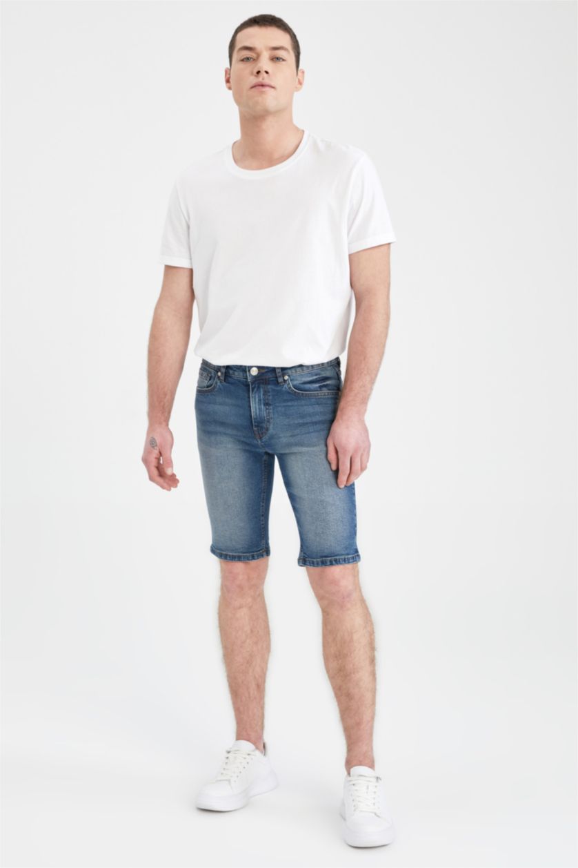HOMME Bleu Pantacourt Coupe Skinny
