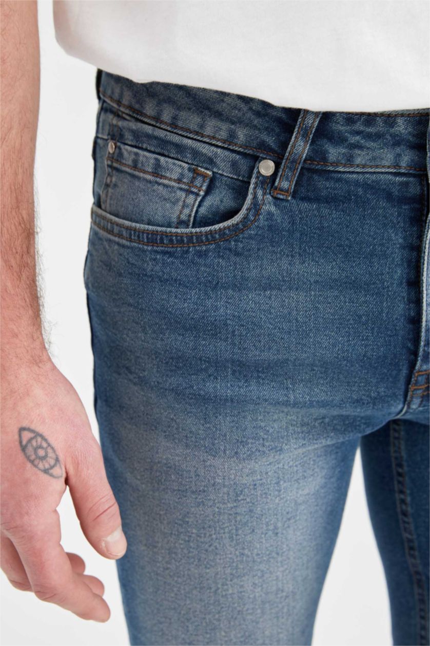 HOMME Bleu Pantacourt Coupe Skinny
