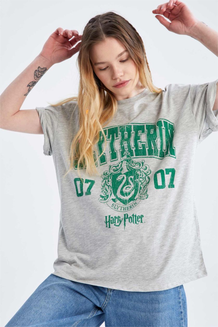 WOMAN Grey Melange Oversize Fit Short Sleeve T-Shirt