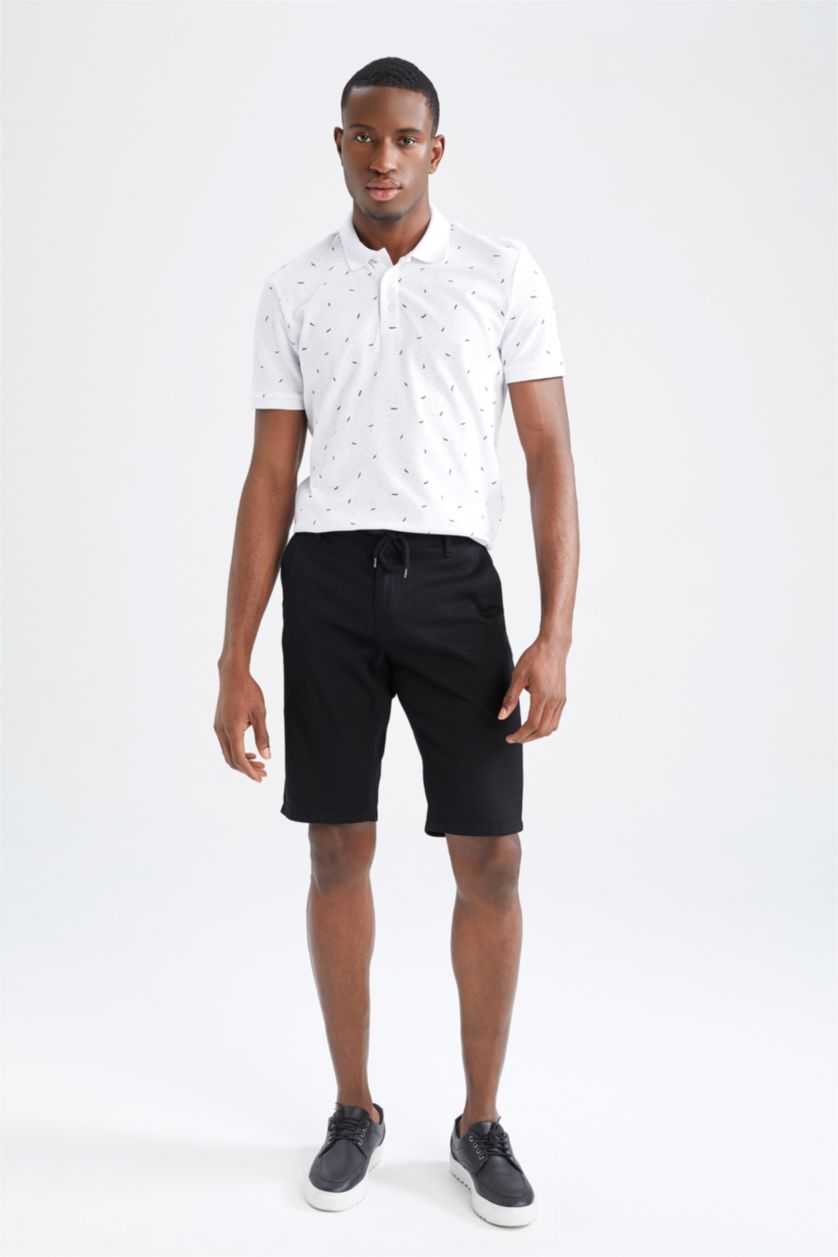 Мужчины Кремовый Футболка поло стандартного кроя из хлопка