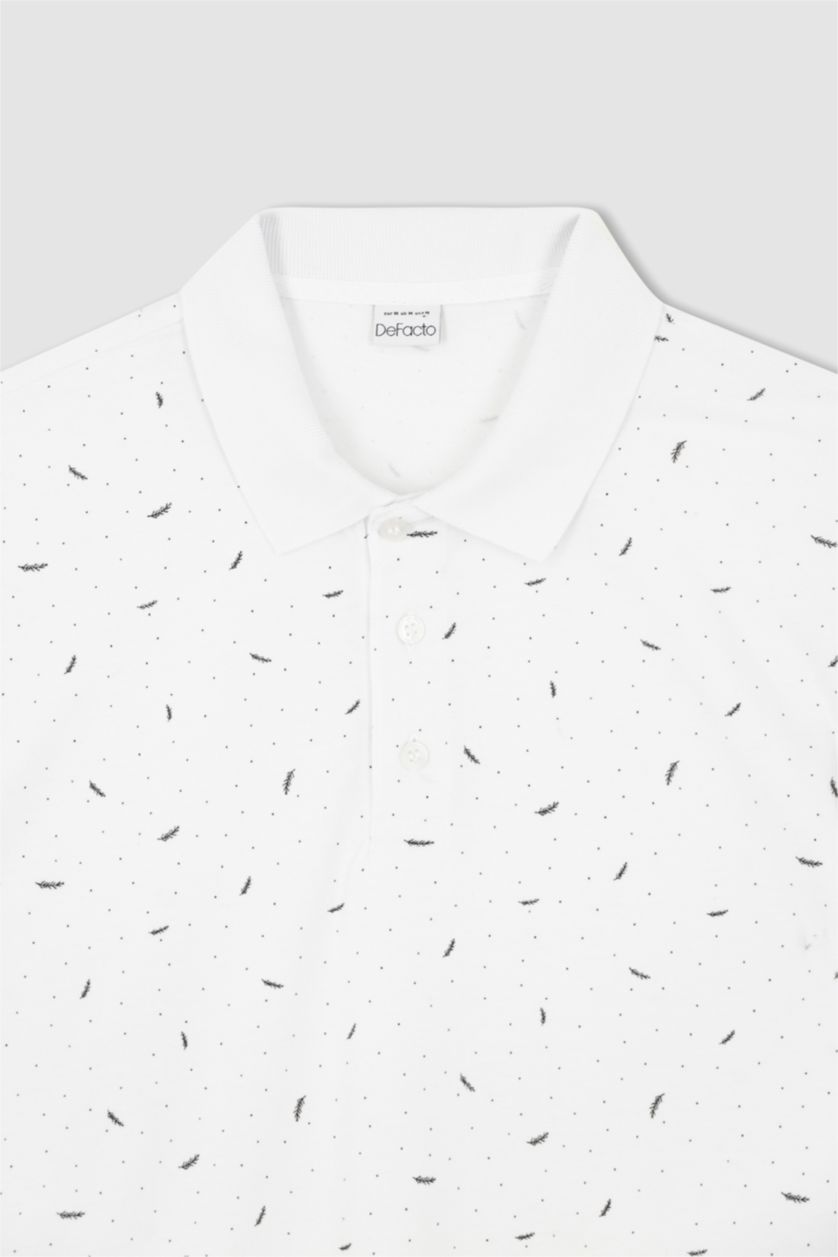 Мужчины Кремовый Футболка поло стандартного кроя из хлопка