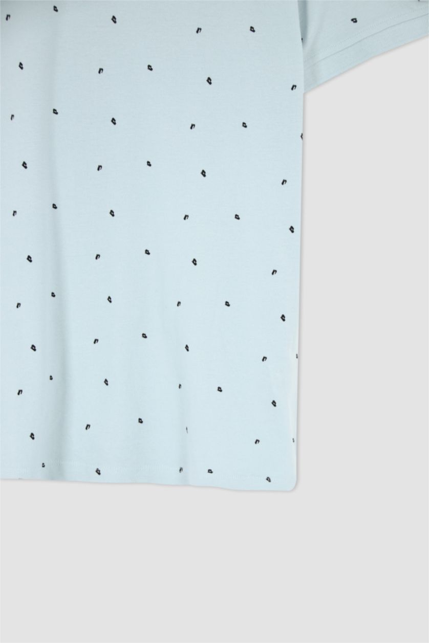 Мужчины Светло-синий Футболка поло стандартного кроя