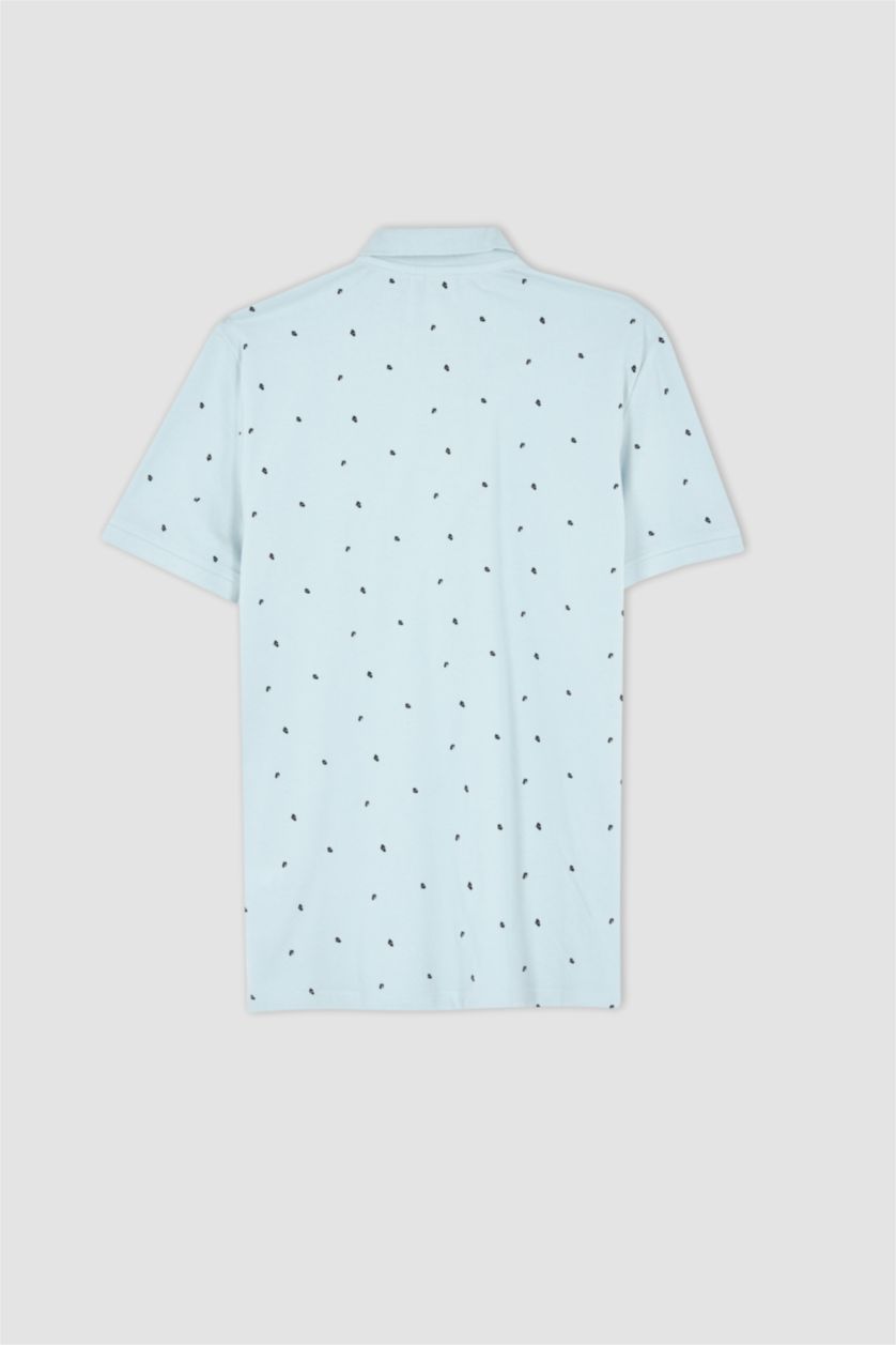 Мужчины Светло-синий Футболка поло стандартного кроя