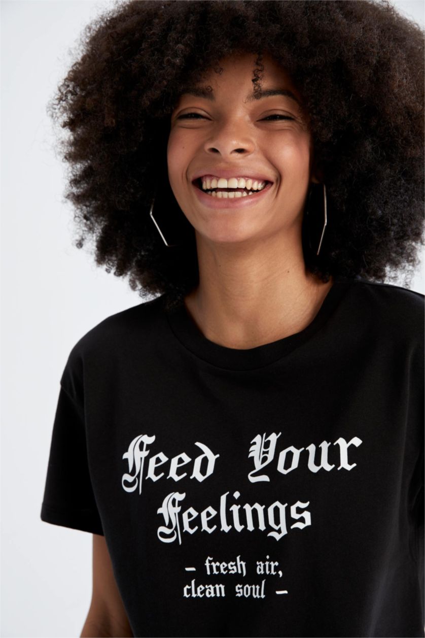 نساء أسود Regular Fit Short Sleeve T-Shirt