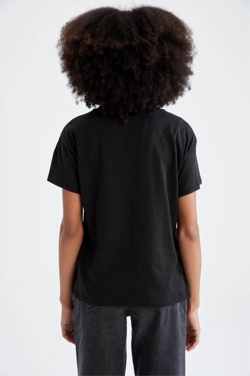 نساء أسود Regular Fit Short Sleeve T-Shirt