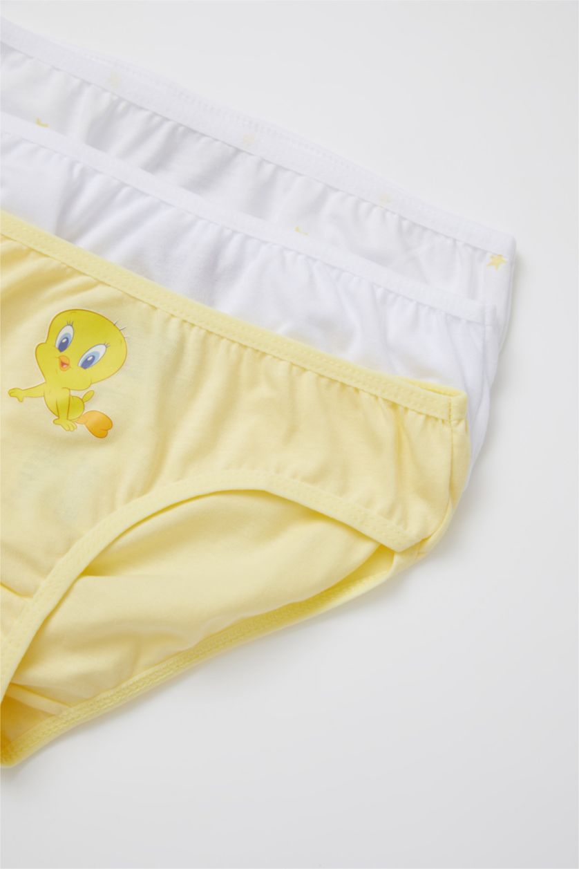 Kız Çocuk - Genç Kız Kırık Beyaz Kız Çocuk Looney Tunes Tweety Pamuklu 3'lü Külot