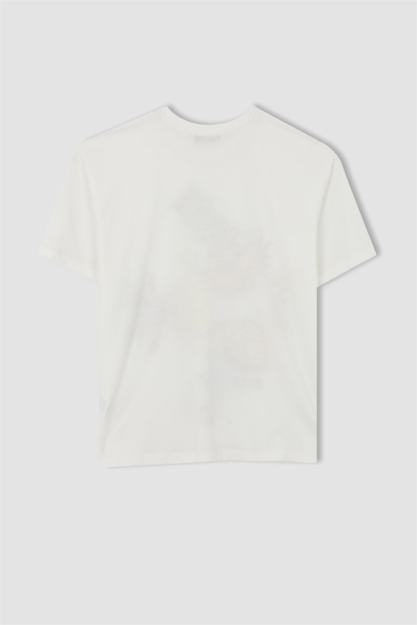 Kadın Kırık Beyaz Oversıze Kısa Kollu Tişört