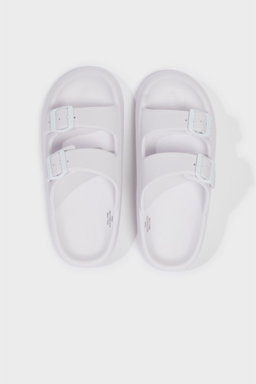 Kadın Kırık Beyaz Kadın Kalın Taban Eva Terlik