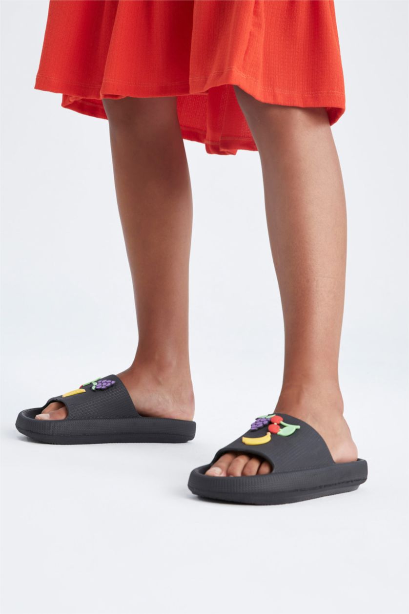 FEMME Noir Pantoufles à semelle épaisse pour femmes