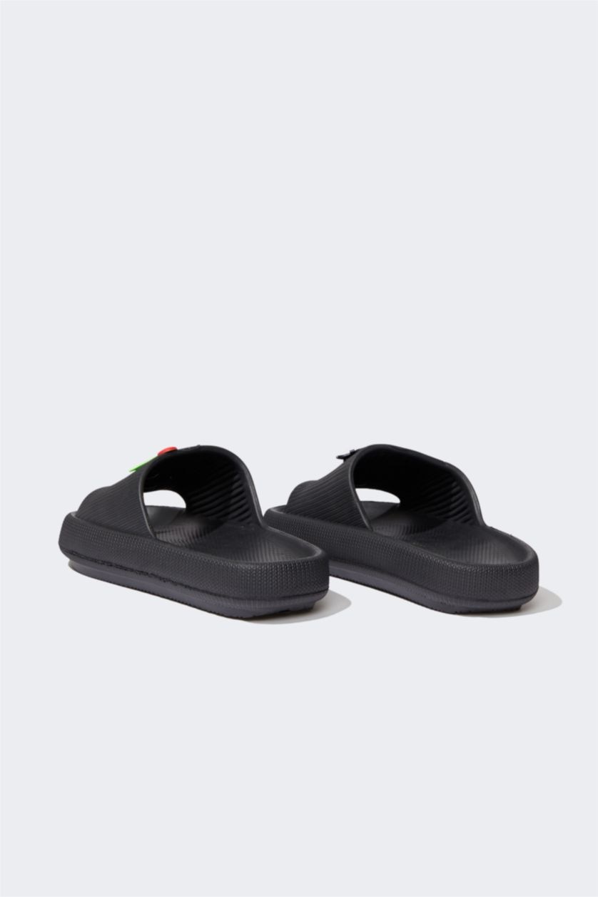 FEMME Noir Pantoufles à semelle épaisse pour femmes