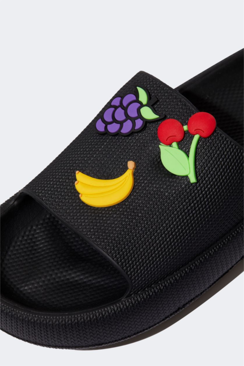 FEMME Noir Pantoufles à semelle épaisse pour femmes