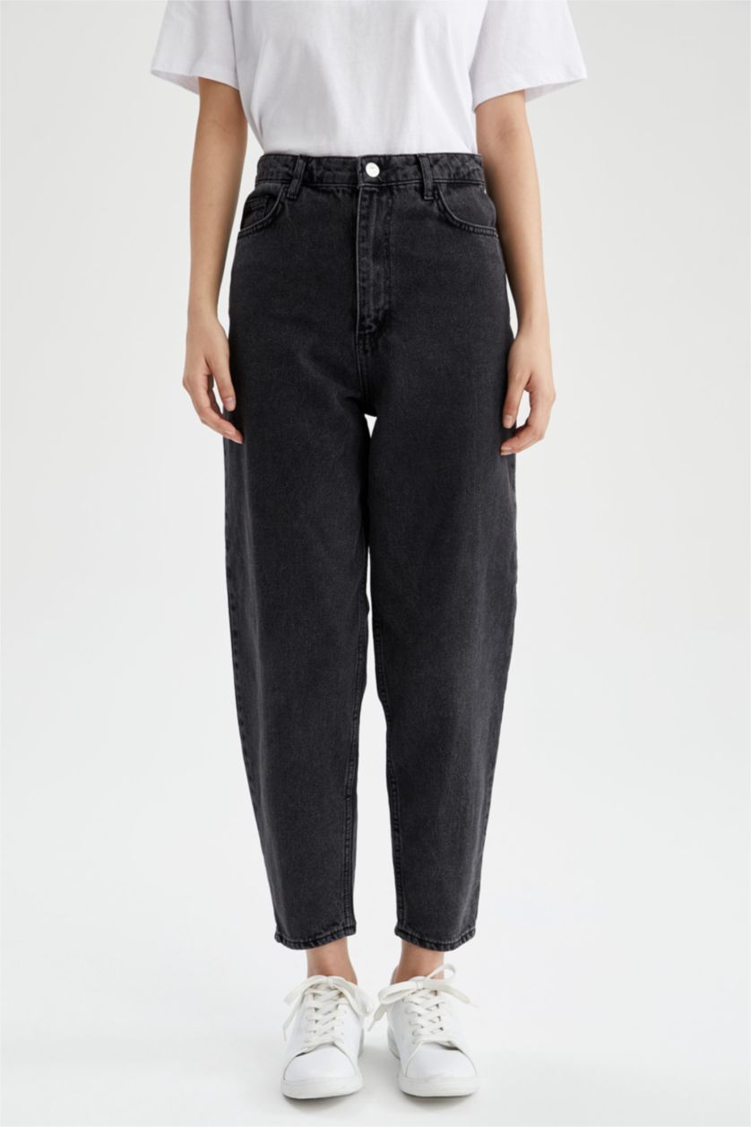 WOMAN Grey Slouchy Fit High Waist Jeans