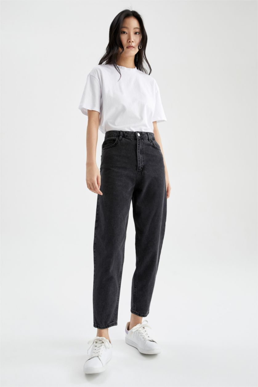 WOMAN Grey Slouchy Fit High Waist Jeans